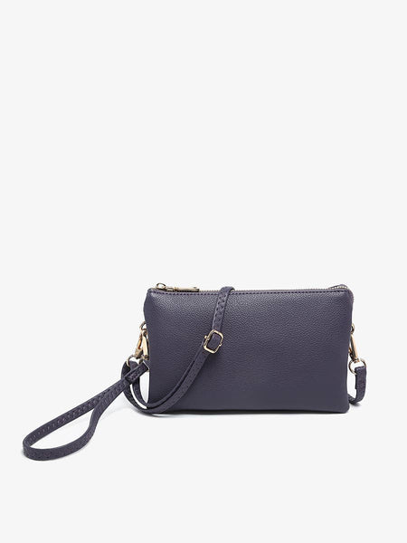 Jen & Co. - M013 Riley Monogrammable 3 Compartment Crossbody/Wristlet