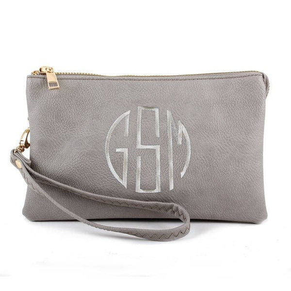 MiMi Wholesale - 7013 Monogrammable Three Compartments Crossbody Bag: Light Grey