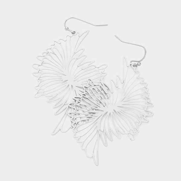 Sensibling Corp. - Brass Metal Filigree Abstract Dangle Earrings