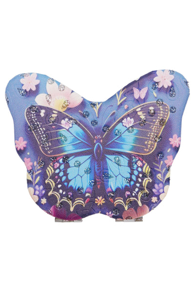 Cap Zone - Butterfly Floral Cosmetic Compact Mirror