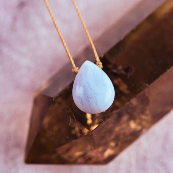 SoulKu - Blue Lace Agate Luxe Necklace for Beautiful Mom