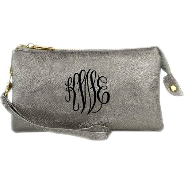 MiMi Wholesale - 7013 Monogrammable Three Compartments Crossbody Bag: Light Grey