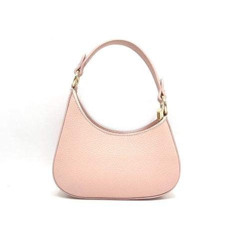 Suie Valentini srl - Genuine leather shoulder mini bag, made in Italy, art.112423: Light pink
