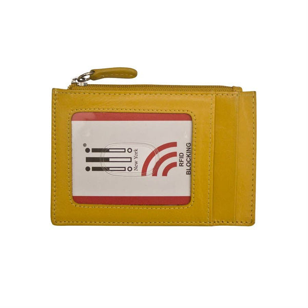 ili New York - 7416 Leather CC-ID Holder with Zip Pocket