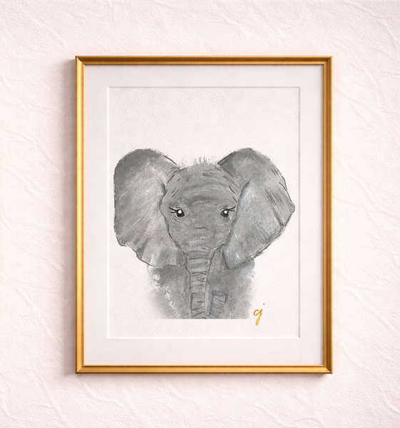 claire jordan - Heirloom Elephant Nursery Art Print