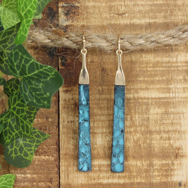 ZAD - Gold Patina Bar Earring