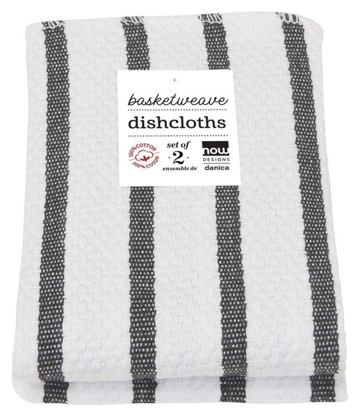 Now Designs by Danica - Basketweave Black Dishcloths Set of 2