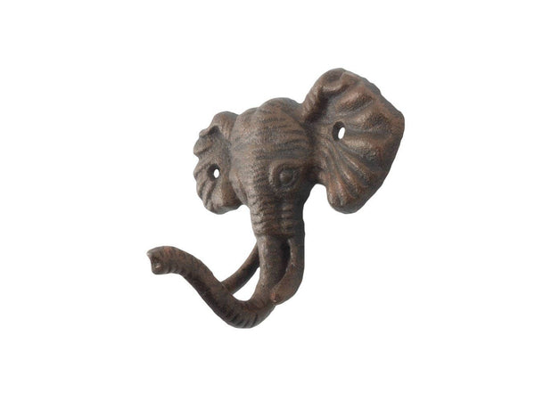 Hampton Ironworks - Rustic Copper Cast Iron Elephant Hook 5"