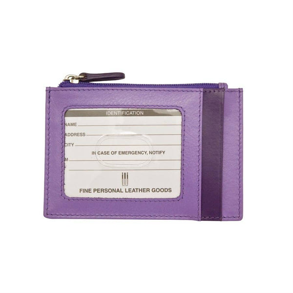 ili New York - 7416 Leather CC-ID Holder with Zip Pocket