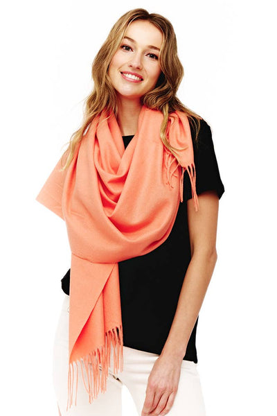 Hana - Soft Cashmere Solid Color Scarf: Heather Gray