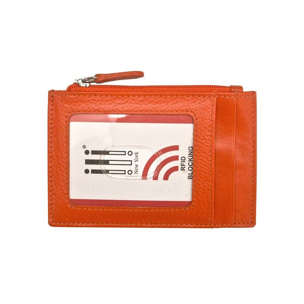 ili New York - 7416 Leather CC-ID Holder with Zip Pocket