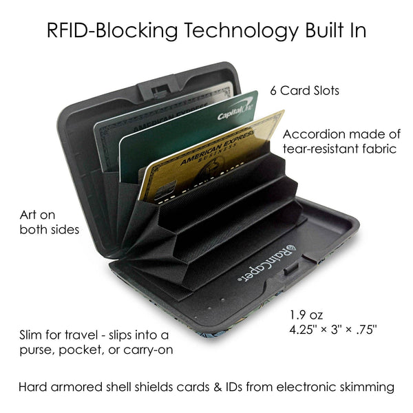 RainCaper - William Morris Pimpernel RFID Hard Travel Wallet