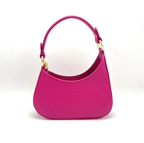 Suie Valentini srl - Genuine leather shoulder mini bag, made in Italy, art.112423: Fuchsia