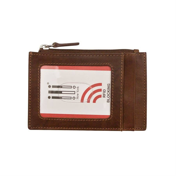 ili New York - 7416 Leather CC-ID Holder with Zip Pocket