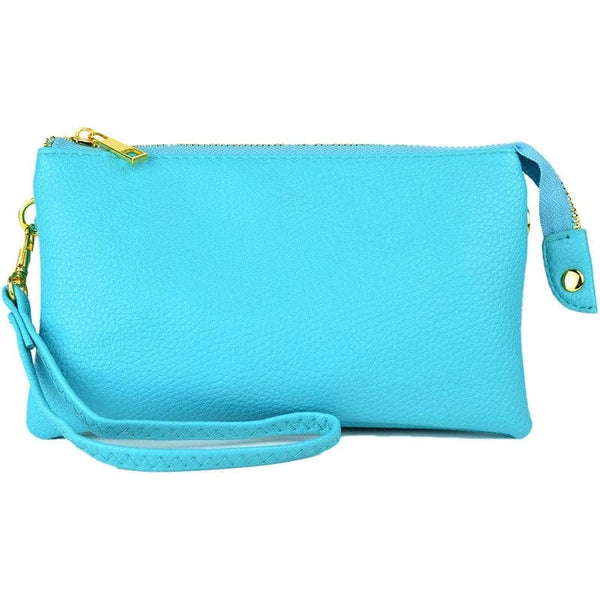 MiMi Wholesale - 7013 Monogrammable Three Compartments Crossbody Bag: Baby Blue