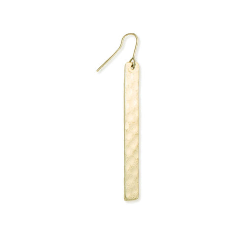 ZAD - Gold Rush Gold Bar Hammered Earrings