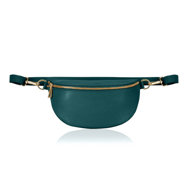 MONTTE DI JINNE - Italian Genuine Leather Crossbody Bum Bag-Small