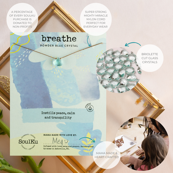 SoulKu - Powder Blue Soul Shine Necklace to Breathe - SHNE13