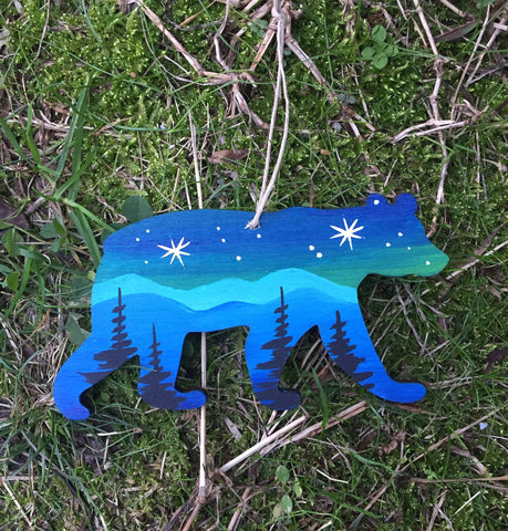Wandering Arts and Crafts - Hand Painted Bear Ornament
