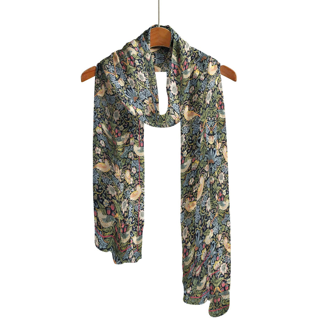 RainCaper - William Morris Strawberry Thief Long Sheer Scarf – Lightweight, Elegant, Silky-Soft