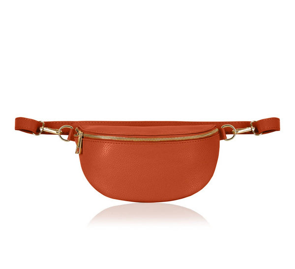 MONTTE DI JINNE - Italian Genuine Leather Crossbody Bum Bag-Small