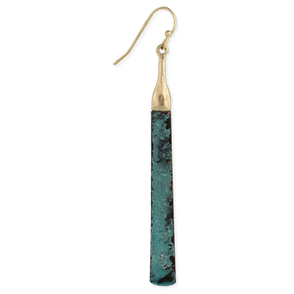 ZAD - Gold Patina Bar Earring