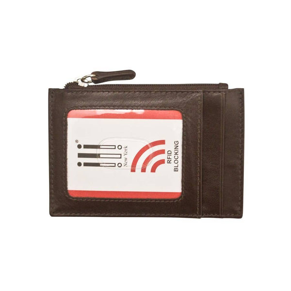 ili New York - 7416 Leather CC-ID Holder with Zip Pocket