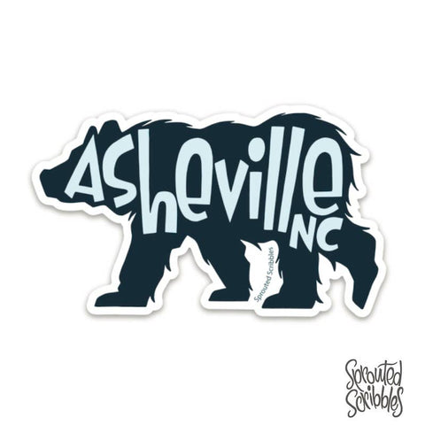 Sprouted Scribbles - Asheville Sticker | Bear | Waterproof Vinyl Decal