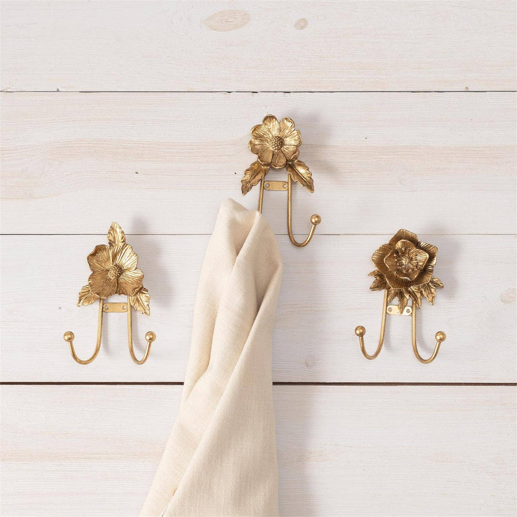Audrey's Home & Gift - Gold Floral Hooks (Pk/09 Ast)
