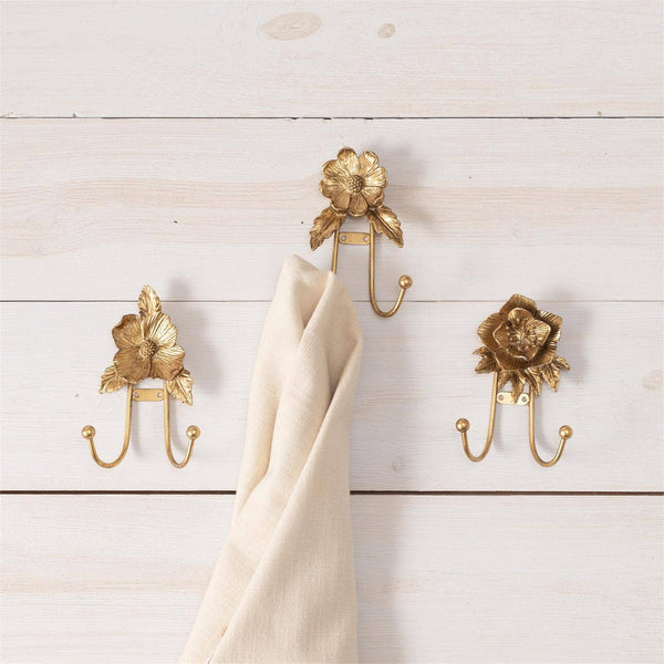 Audrey's Home & Gift - Gold Floral Hooks (Pk/09 Ast)