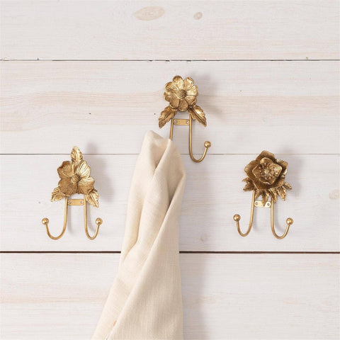 Audrey's Home & Gift - Gold Floral Hooks (Pk/09 Ast)
