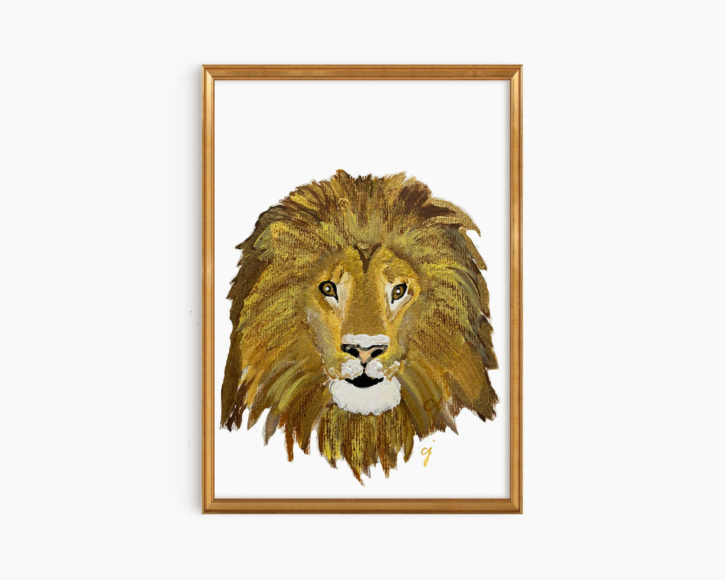 claire jordan designs - Lion | Safari Theme |  Nursery Artwork | Print : 8 x 10 print