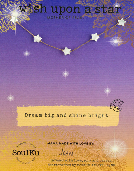 SoulKu - Mother of Pearl Star Celestial Necklace for Wish Upon A Star