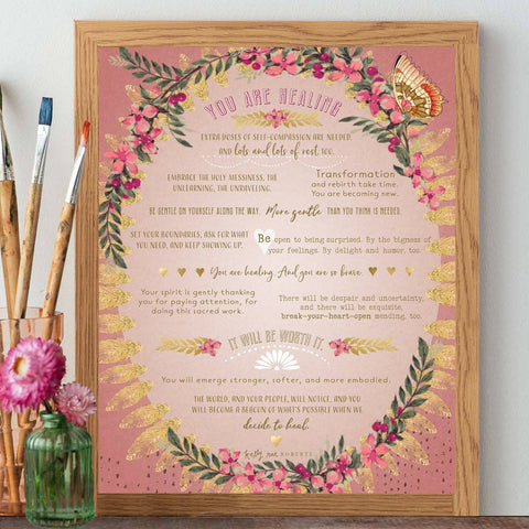 Kelly Rae Roberts - You Are Healing Manifesto - Print: 8x10 with 11x14 mat