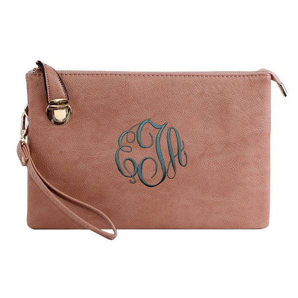 MiMi Wholesale - 0714 Designer Inspired Fashion Clutch/Crossbody Bag: Light Pink