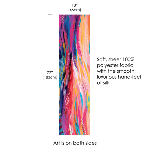 RainCaper - EttaVee's Brush Strokes 90 Long Sheer Scarf – Lightweight, Elegant, Silky-Soft