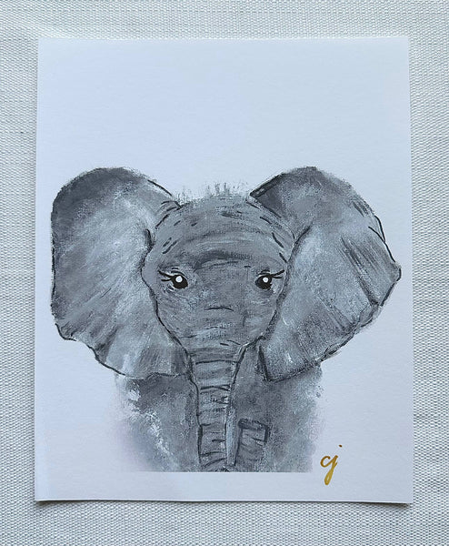 claire jordan - Heirloom Elephant Nursery Art Print