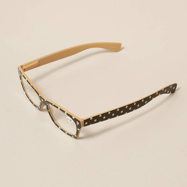 Fashion City - Assorted Polka Dot Pattern Square Reading Glasses: One Size / 12 ASSORTED COLOR