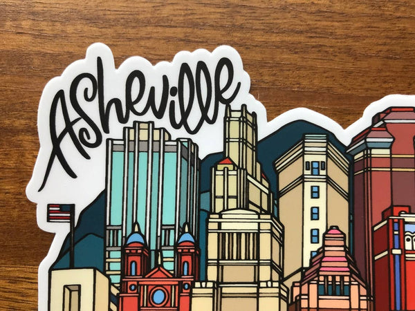 Sprouted Scribbles - Asheville Sticker | City Buildings | Waterproof Vinyl Decal