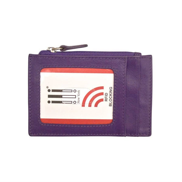 ili New York - 7416 Leather CC-ID Holder with Zip Pocket