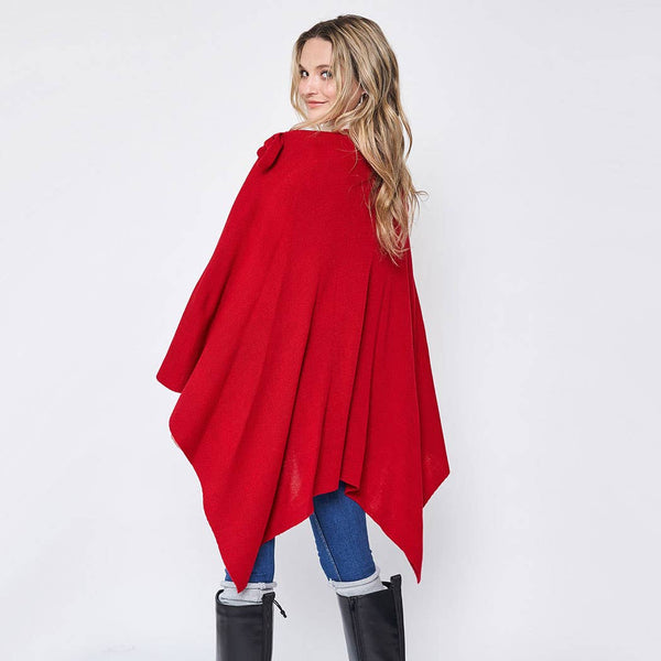 Fashion City - Solid Ruana with Shoulder Strap