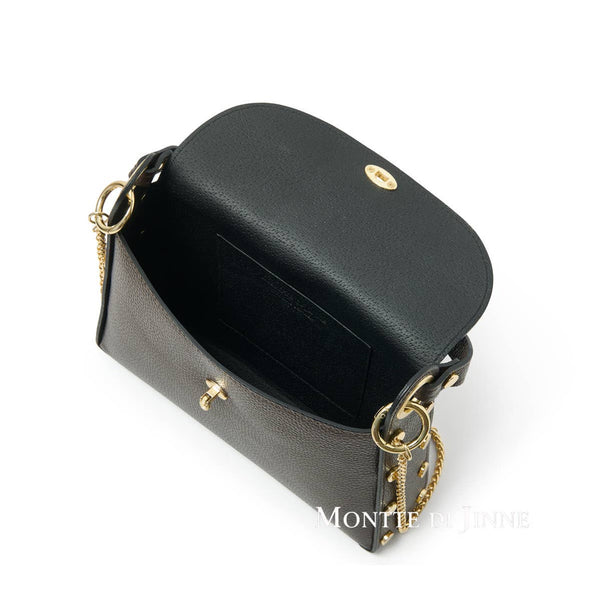 MONTTE DI JINNE - Italian Handmade Leather Top Handle Bag with Bee Emblem