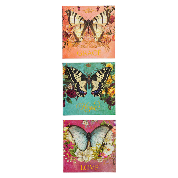 Christian Art Gifts - Magnet Set Butterflies Grace, Hope, Love