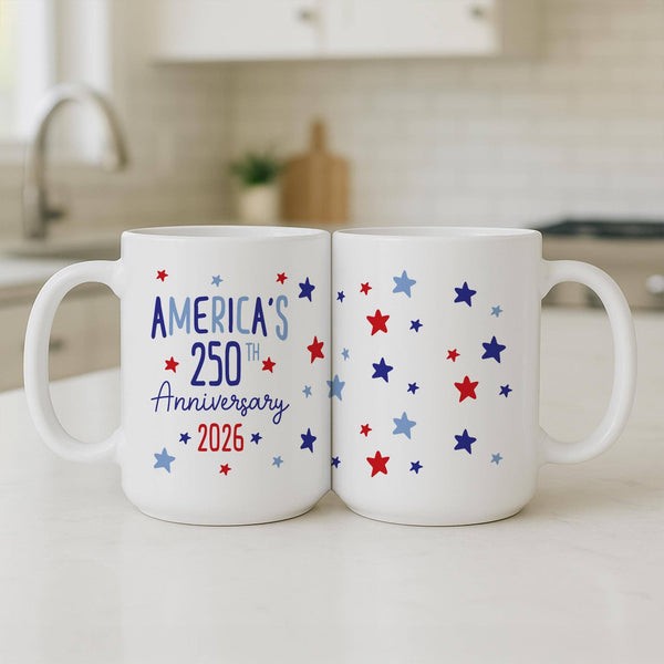Clairmont & Co - 15oz Coffee Mug White-4th of July 250th Anniversary