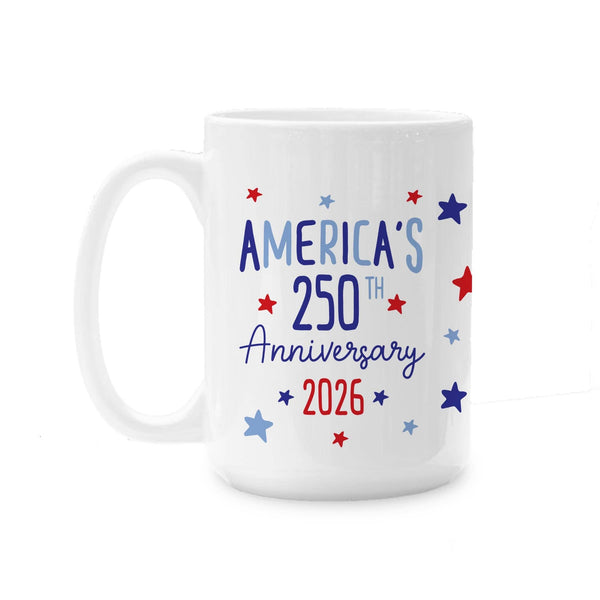 Clairmont & Co - 15oz Coffee Mug White-4th of July 250th Anniversary