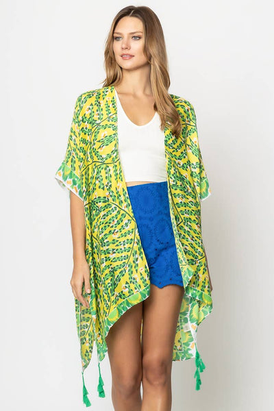 Hana - Abstract Print Summer Kimono Cover Up