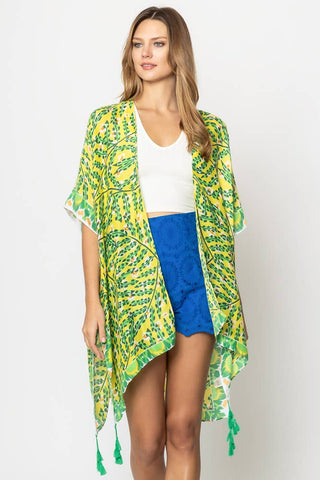 Hana - Abstract Print Summer Kimono Cover Up