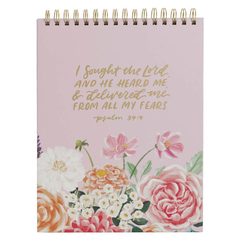 Christian Art Gifts - Wirebound Notepad I Sought the Lord Ps. 34:4