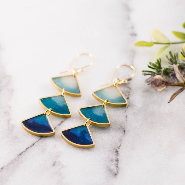 No Man's Land - Ocean Ombre Earrings