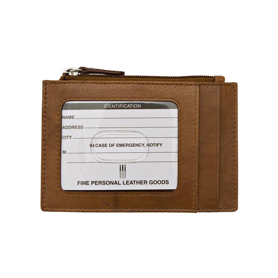 ili New York - 7416 Leather CC-ID Holder with Zip Pocket